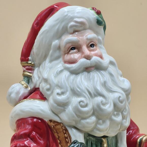 Fitz & Floyd Crimson Holiday Santa Studio 13" Figurine W/ Lantern Original Box - Picture 11 of 16